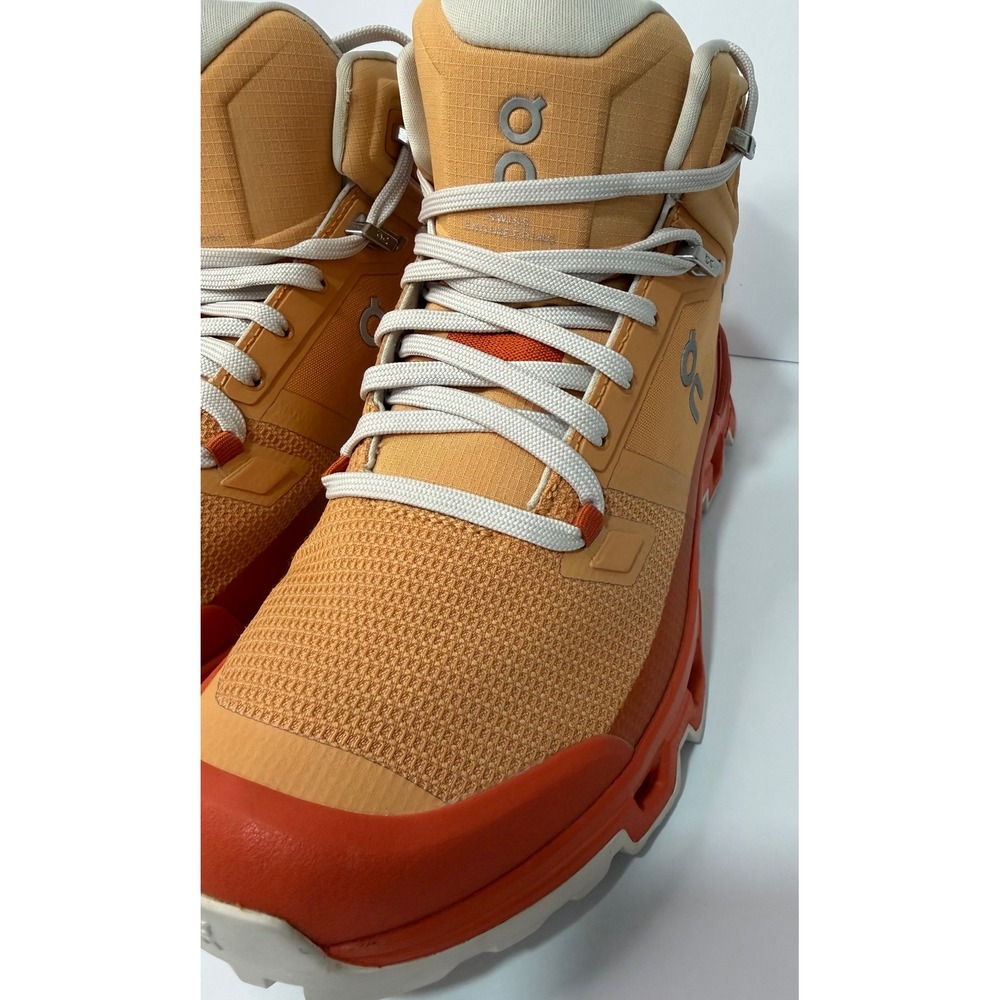 On Cloudrock Waterproof Hiking Boots Orange Womens 7.5 - Picture 3 of 8